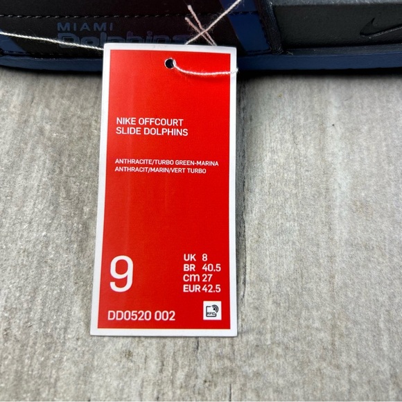 Nike x NFL Miami Dolphins Offcourt Slides Recovery Comfort Sandals Men’s Size 9 - Picture 9 of 10